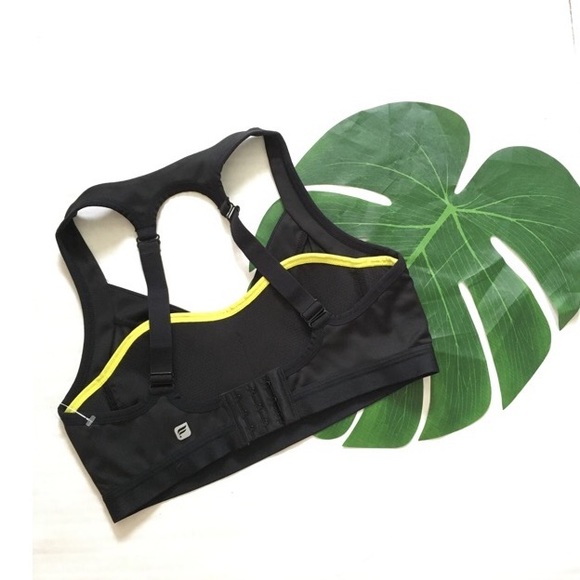 SALE $10✨Fabletics sports bra neon front black top - Picture 6 of 7
